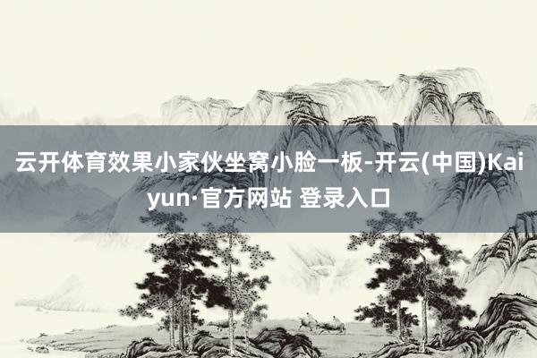 云开体育效果小家伙坐窝小脸一板-开云(中国)Kaiyun·官方网站 登录入口