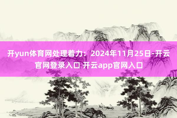开yun体育网处理着力：2024年11月25日-开云官网登录入口 开云app官网入口