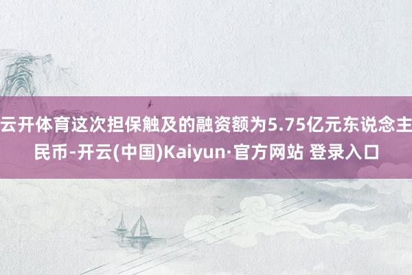 云开体育这次担保触及的融资额为5.75亿元东说念主民币-开云(中国)Kaiyun·官方网站 登录入口